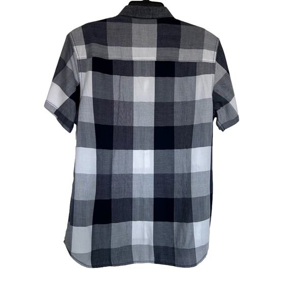 Howe Checkered Button Up Collar Dress Shirt Blue White Sz XL Casual Lightweight - Picture 4 of 12